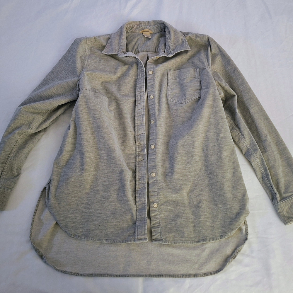 Duluth Trading Co Gray Corduory Shirt Jacket